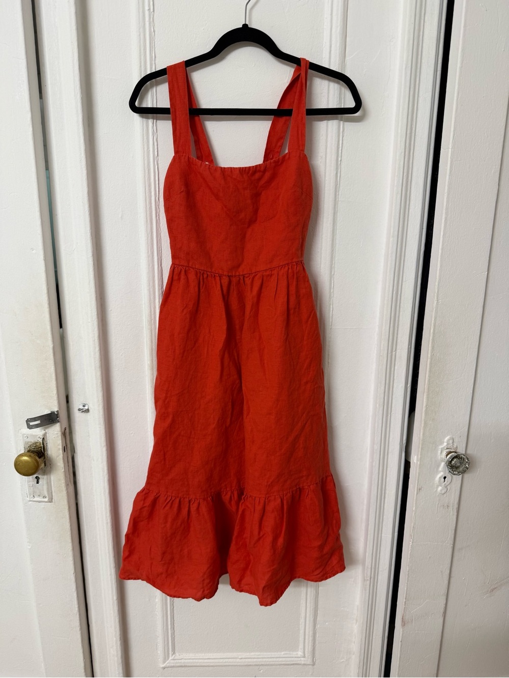 Reformation Orange Red Linen Sundress